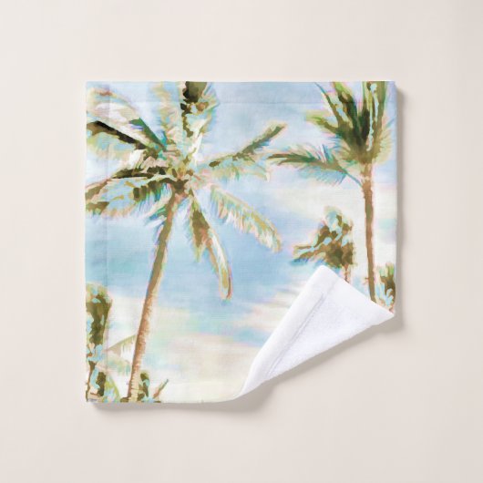 PixDezines  Hawaiian Beach/Sky Blue Bad Handdoek (Wasdoekje)