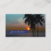 PixDezines Hawaiian Beach Sunset/Tropisch Paradise Visitekaartje (Achterkant)