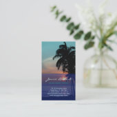 PixDezines Hawaiian Beach Sunset/Tropisch Paradise Visitekaartje (Staand voorkant)