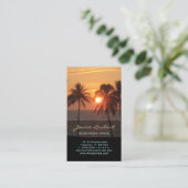 PixDezines Hawaiian Beach Sunset Visitekaartje (Staand voorkant)