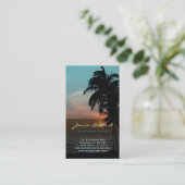 PixDezines Hawaiian Beach Sunset Visitekaartje (Staand voorkant)