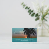 PixDezines Hawaiian Beach Sunset Visitekaartje (Staand voorkant)