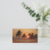PixDezines Hawaiian Beach Sunset Visitekaartje (Staand voorkant)