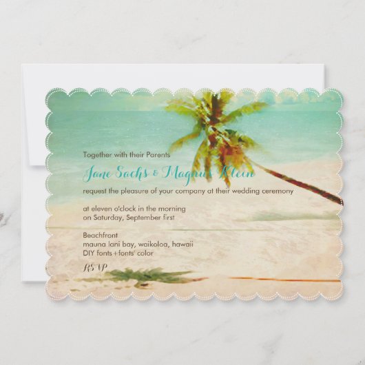 PixDezines  Hawaiian Beach/Turquoise Kaart (Achterkant)