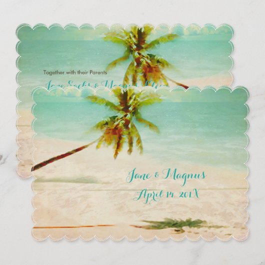 PixDezines Hawaiian Beach/Turquoise Kaart (Voorkant / Achterkant)