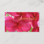 PixDezines HAWAIIAN HOT PINK PLUMERIA Visitekaartje (Achterkant)