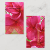 PixDezines HAWAIIAN HOT PINK PLUMERIA Visitekaartje (Voorkant / Achterkant)