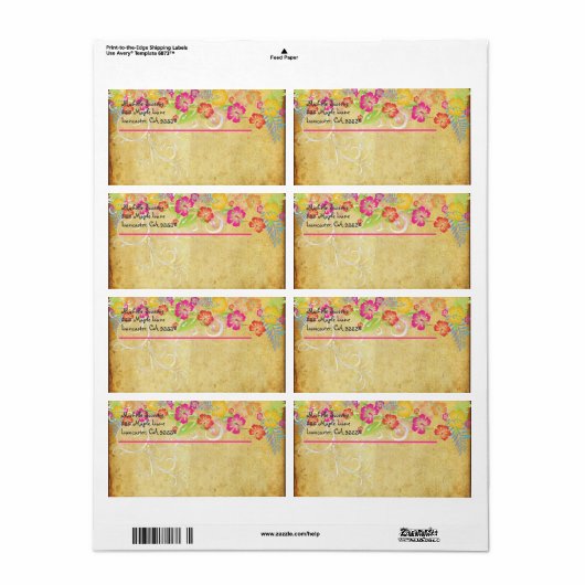 PixDezines Hawaiian Leis van Hibiscus Etiket (Full Sheet)