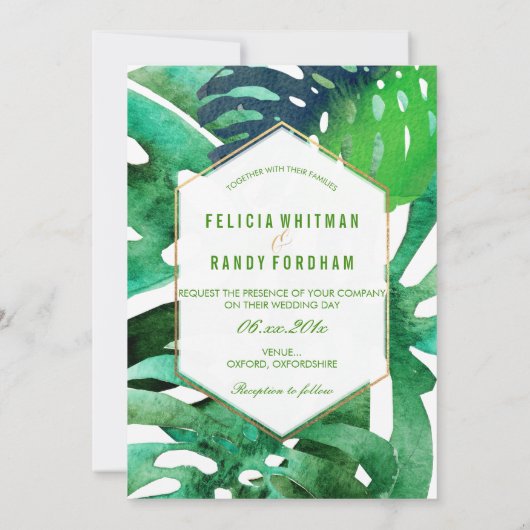 PixDezines Hawaiian Monstera/DIY Achtergrondkleur Kaart (Achterkant)