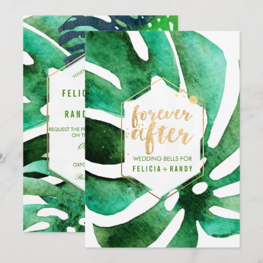 PixDezines Hawaiian Monstera/DIY Achtergrondkleur Kaart (Voorkant / Achterkant)