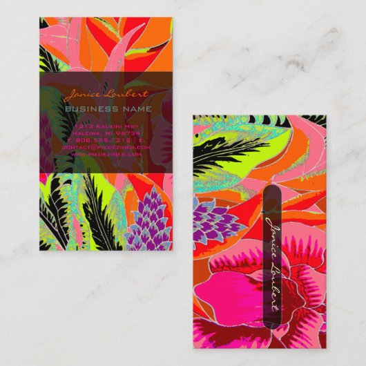 PixDezines Hawaiian Oerwoud 3 - aangepaste achterg Visitekaartje (Voorkant / Achterkant)