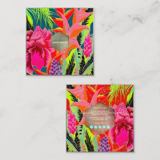 PixDezines Hawaiian Oerwoud 3 - DIY achtergrond Vierkante Visitekaartje (Voorkant / Achterkant)