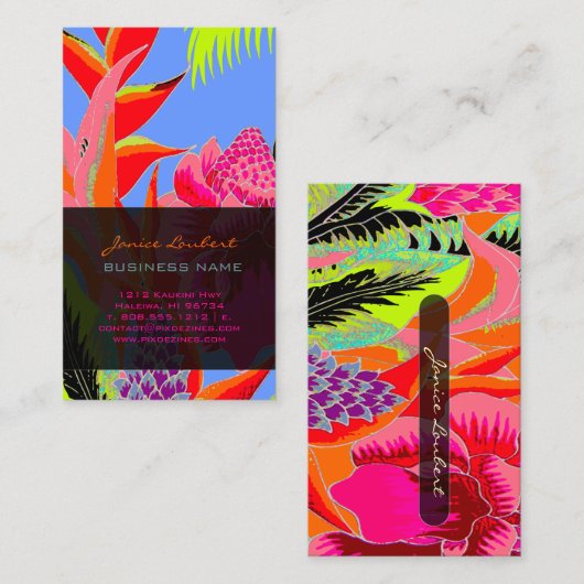 PixDezines Hawaiian Oerwoud 3 - DIY achtergrond Visitekaartje (Voorkant / Achterkant)