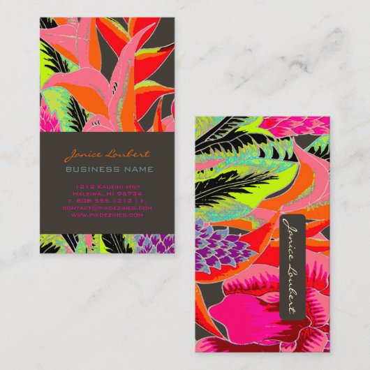 PixDezines Hawaiian Oerwoud 3/DIY achtergrondkleur Visitekaartje (Voorkant / Achterkant)