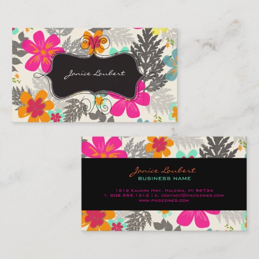 PixDezines Hawaiian Oerwoud/Aangepaste achtergrond Visitekaartje (Voorkant / Achterkant)