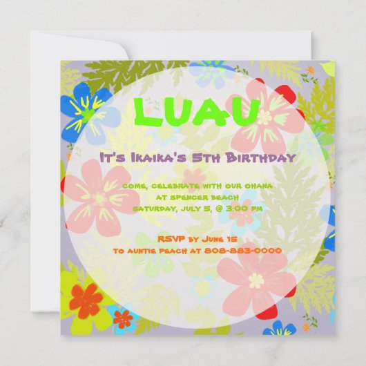 PixDezines hawaiian oerwoud/DIY achtergrondkleur Kaart (Achterkant)