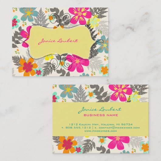 PixDezines Hawaiian Oerwoud/DIY achtergrondkleur Visitekaartje (Voorkant / Achterkant)
