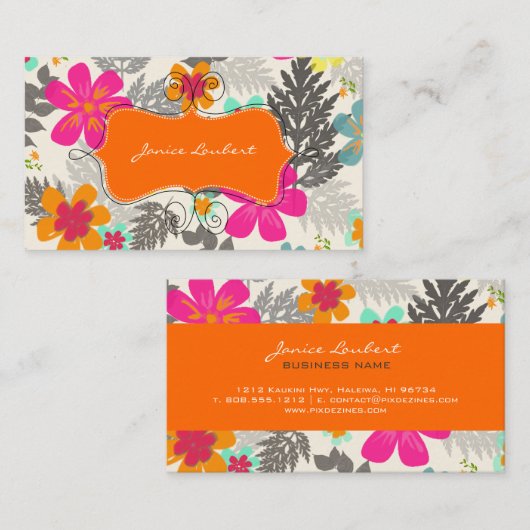 PixDezines Hawaiian Oerwoud/diy achtergrondkleur Visitekaartje (Voorkant / Achterkant)