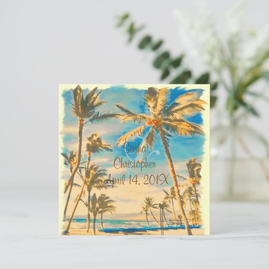 PixDezines  hawaiian strand/cerulean blue Kaart (Staand voorkant)