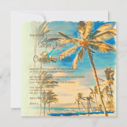 PixDezines  hawaiian strand/cerulean blue Kaart (Achterkant)