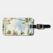 PixDezines hawaiian strand scene/Breezy Blu Bagagelabel (Voorkant horizontaal)