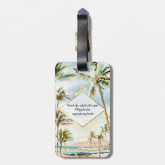 PixDezines  hawaiian strand scene/Breezy Blu Bagagelabel