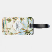 PixDezines hawaiian strand scene/Breezy Blu Bagagelabel (Achterkant horizontaal)