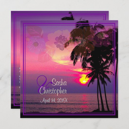 PixDezines Hawaiian Sunset Beach/Luau Kaart (Voorkant / Achterkant)