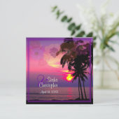 PixDezines Hawaiian Sunset Beach/Luau Kaart (Staand voorkant)