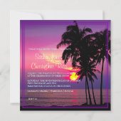 PixDezines Hawaiian Sunset Beach/Luau Kaart (Achterkant)