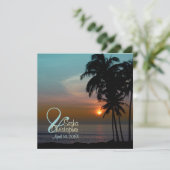 PixDezines Hawaiian Sunset Beach Scence/Aloha Kaart (Staand voorkant)