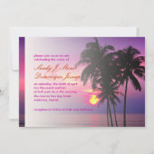 PixDezines Hawaiian Sunset tropical bruiloft Kaart (Achterkant)