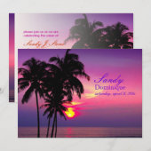PixDezines Hawaiian Sunset tropical bruiloft Kaart (Voorkant / Achterkant)