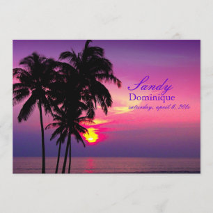 PixDezines Hawaiian Sunset tropical bruiloft Kaart
