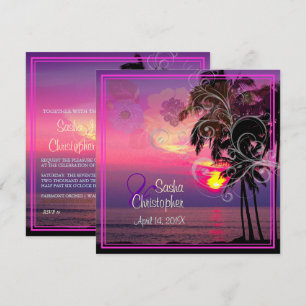 PixDezines HAWAIÏANSE ZONSONDERGANG/STRAND/LUAU/DR Kaart
