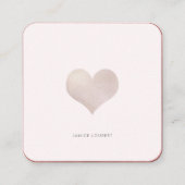 PixDezines Heart | Faux Metallic Blush Square Busi Vierkante Visitekaartje (Voorkant)