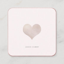 PixDezines Heart | Faux Metallic Blush Square Busi