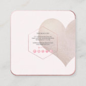 PixDezines Heart | Faux Metallic Blush Square Busi Vierkante Visitekaartje (Achterkant)
