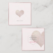PixDezines Heart | Faux Metallic Blush Vierkante Visitekaartje (Voorkant / Achterkant)