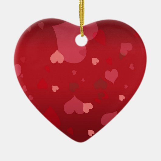 PixDezines Hearts Keramisch Ornament (Voorkant)