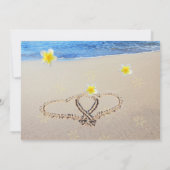 PixDezines Hearts+Plumeria in Zand Save The Date (Achterkant)