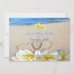 PixDezines Hearts+Plumeria in Zand Save The Date