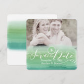 PixDezines hemlock groen/waterverf affect Save The Date (Voorkant / Achterkant)