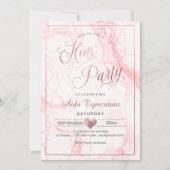 PixDezines Hen Party Nep Rose Goud Script+Marmer Kaart (Voorkant)