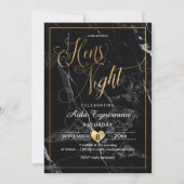 PixDezines Hens Night Faux Gold Script + Marmer Kaart (Voorkant)