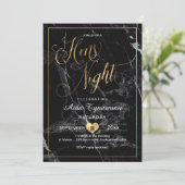 PixDezines Hens Night Faux Gold Script + Marmer Kaart (Staand voorkant)