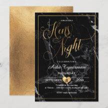 PixDezines Hens Night Faux Gold Script + Marmer
