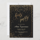 PixDezines Hens Party Faux Gold Confetti Kaart (Voorkant)