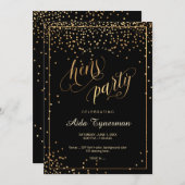 PixDezines Hens Party Faux Gold Confetti Kaart (Voorkant / Achterkant)