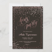 PixDezines Hens Party Faux Roos Gold Confetti Kaart (Voorkant)
